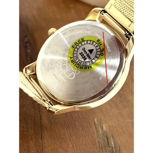 Movado Women's Watch 3600598 Bold Gold Dial Swiss Quartz Mesh Band Steel 35mm - Picture 7 of 14
